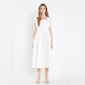 English Factory Eyelet Maxi Dress White NWT
